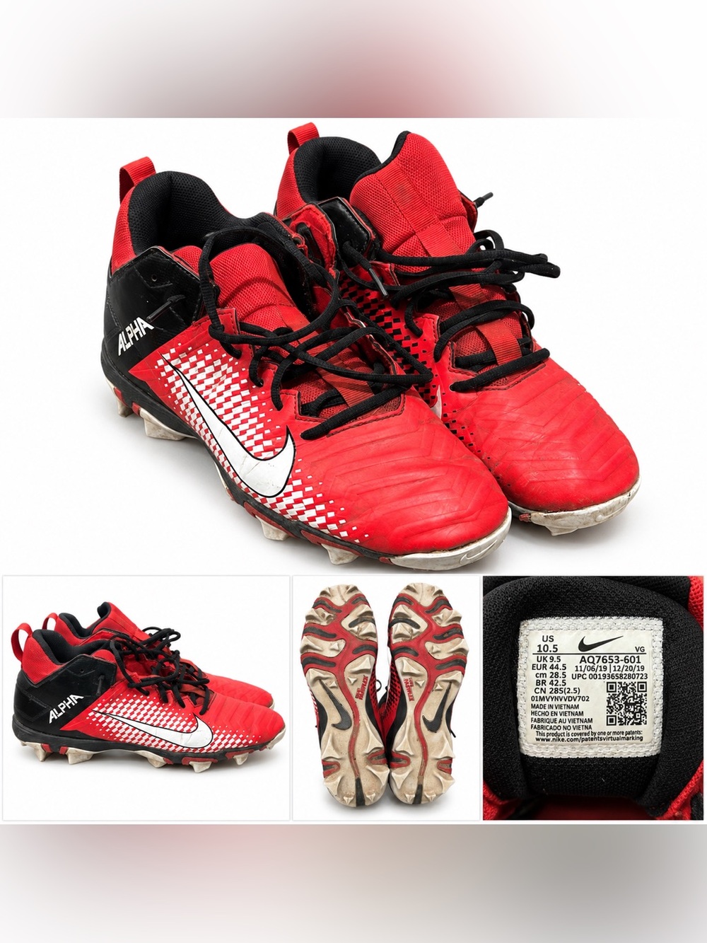 Nike Kids Red and Black Soccer Cleats
